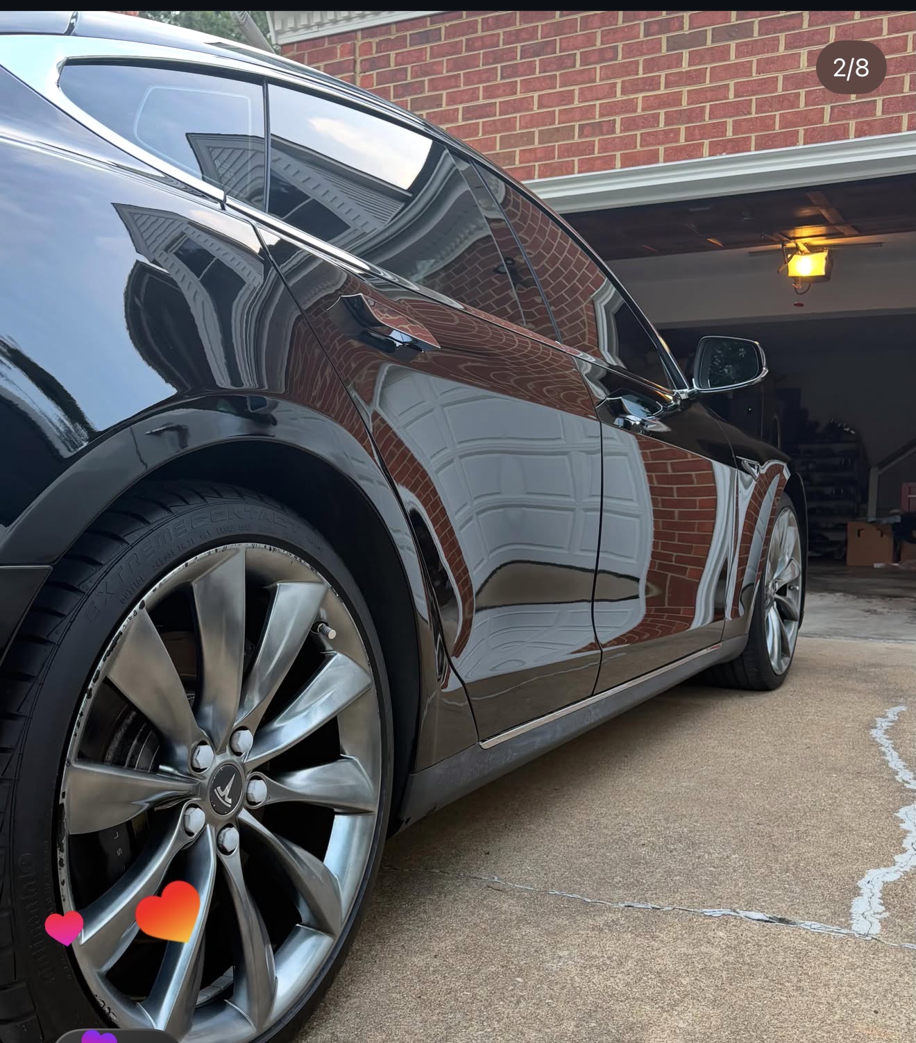 Glossy black paint finish